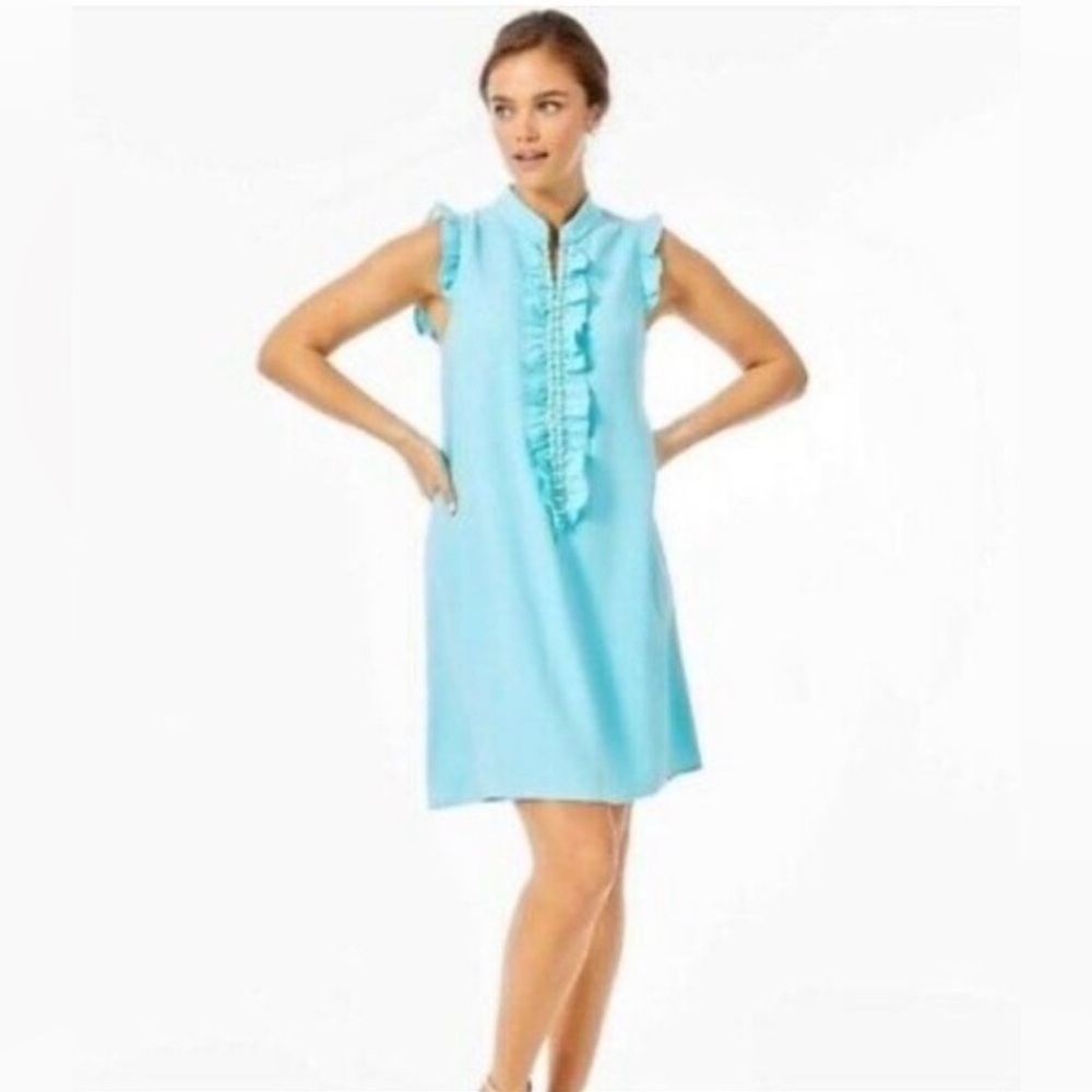 Lilly Pulitzer Teal Pearl Adalee Dress EUC LIKE NEW  Size 14